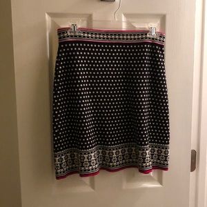 Black polka dot wool skirt